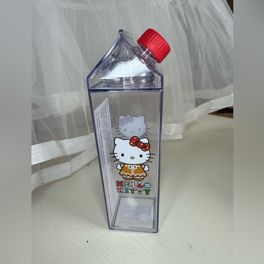 Sanrio Hello Kitty Gingerbread Transparent Container Water Bottle